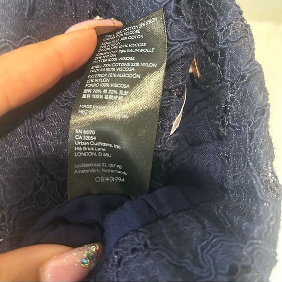 Revolve Free People Disco Lace Indigo Wild Laces Pull On Flare Pants - Picture 7 of 8